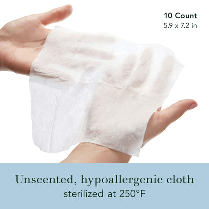 Rael Organic Cotton Wipes - Individually Wrapped Body Cloths for All Skin Types (2 x 10)