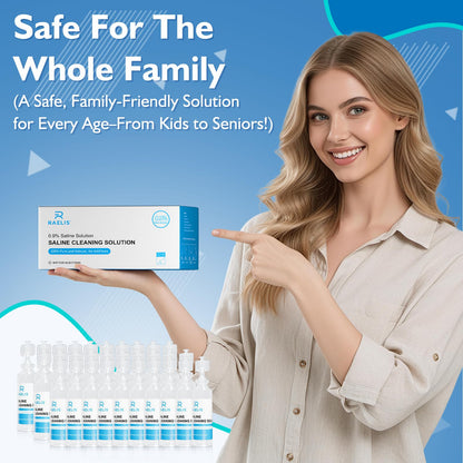RAELIS Saline Solution 300ml (60 x 5ml) – Multipurpose Household Use