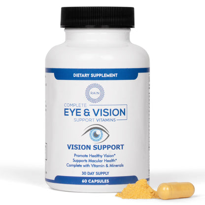 Rain Eye Vitamins & Vision Supplements for Adults – Eye Comfort and Vision Support – Lutein and Zeaxanthin Eye Supplements for Macular Health – 60 Veggie Capsules