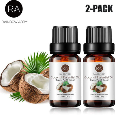 Rainbow Abby 2-Pack Coconut Essential Oil – Pure, Undiluted, Therapeutic Grade (2x10 mL)