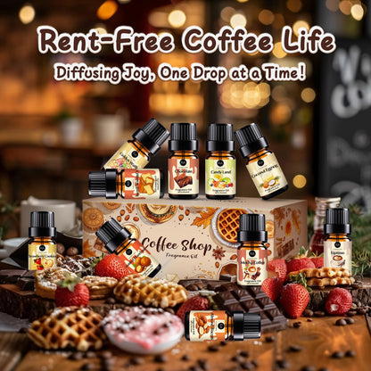 Rainbow Abby Coffee Shop Fragrance Oil Set – Espresso, Mocha, Chocolate & More for Candles & Soap