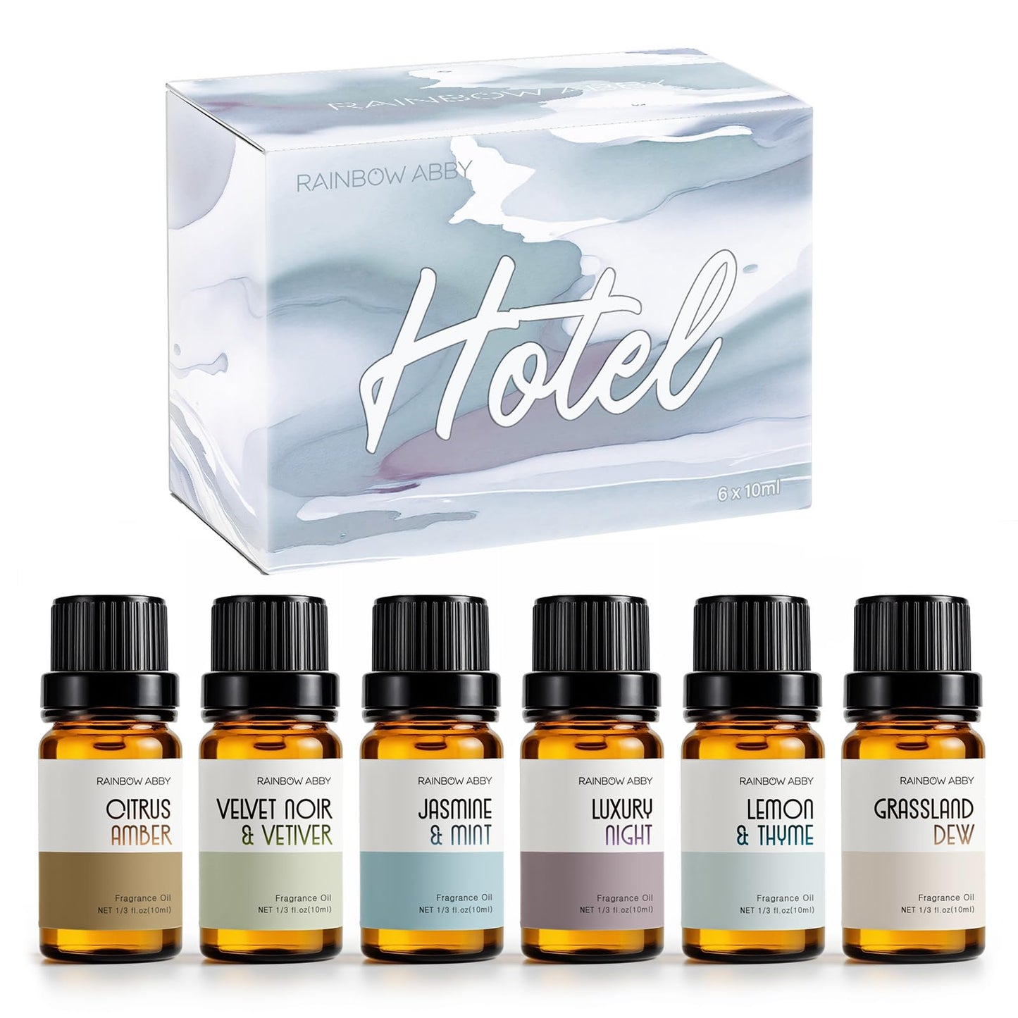 RAINBOW ABBY Hotel Collection Diffuser Oil – 6 Fragrances for Home & Hotel