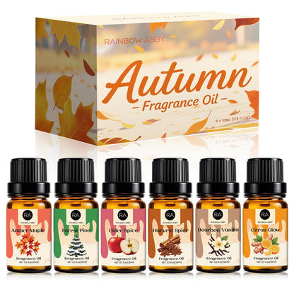 RAINBOW ABBY Fall Fragrance Oils Set – Autumn Essential Oils for Diffuser & Candle Making