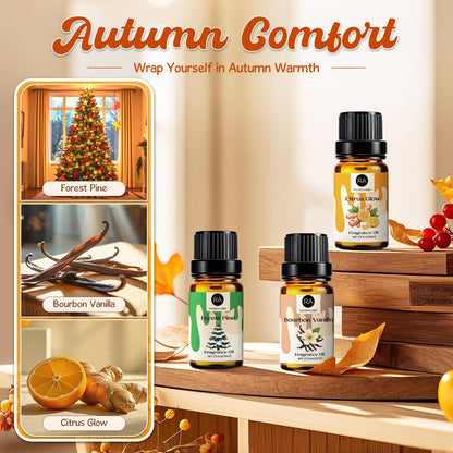 RAINBOW ABBY Fall Fragrance Oils Set – Autumn Essential Oils for Diffuser & Candle Making
