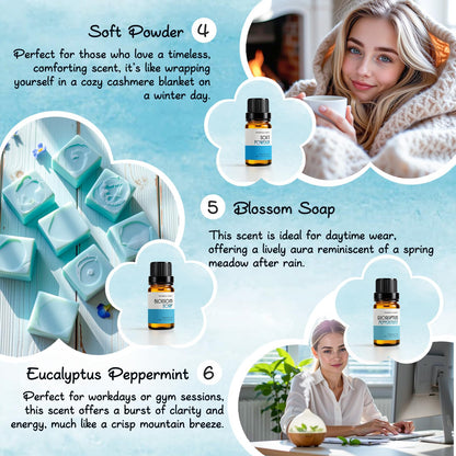 Rainbow Abby Clean Fragrance Oils Set – 6x10ml Premium Essential Oils for Diffuser, Candle & Soap Making