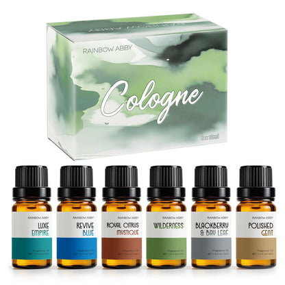 RAINBOW ABBY Cologne Oils for Men – 6 Fragrance Oils Kit for Diffuser