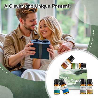 RAINBOW ABBY Cologne Oils for Men – 6 Fragrance Oils Kit for Diffuser