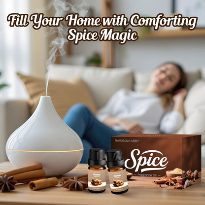 Spice Fragrance Oils Set 6x10ml | Rainbow Abby Fall Essential Oils for Diffuser, Candle, Soap