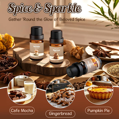 Spice Fragrance Oils Set 6x10ml | Rainbow Abby Fall Essential Oils for Diffuser, Candle, Soap