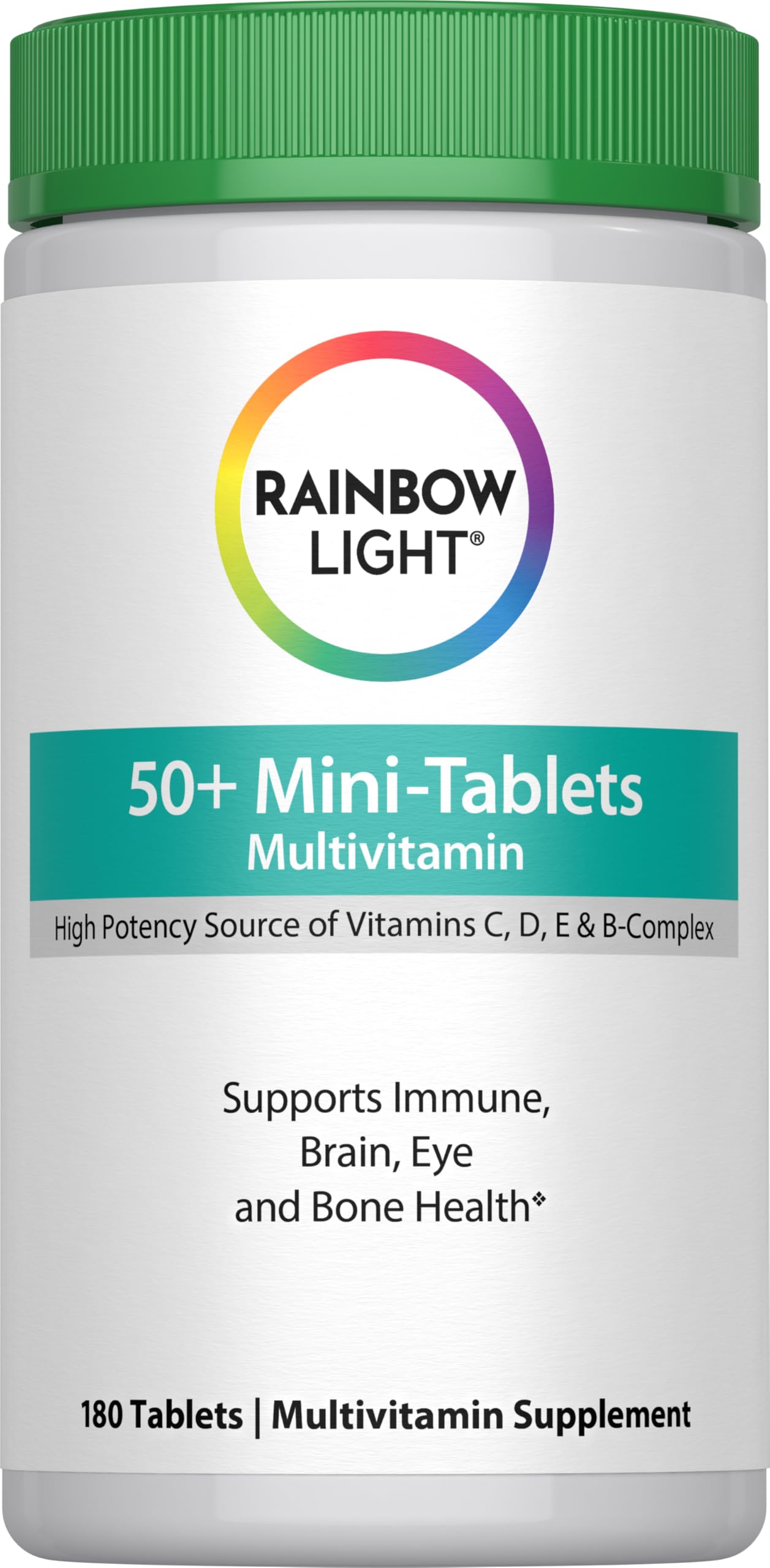 Rainbow Light 50+ Mini-Tablet Multivitamin – Age-Defense Probiotic & Antioxidant (180 Tabs)