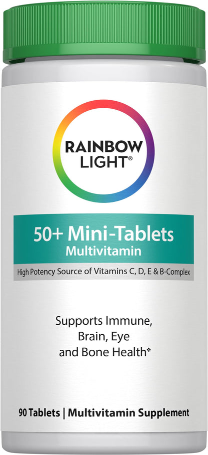 Rainbow Light 50+ Mini-Tablet Multivitamin - 90 Mini-Tablets | Immune & Vitality Support for Adults 50+