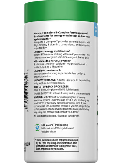 Rainbow Light Complete B-Complex, 90 Count – Energy and Nervous System Support