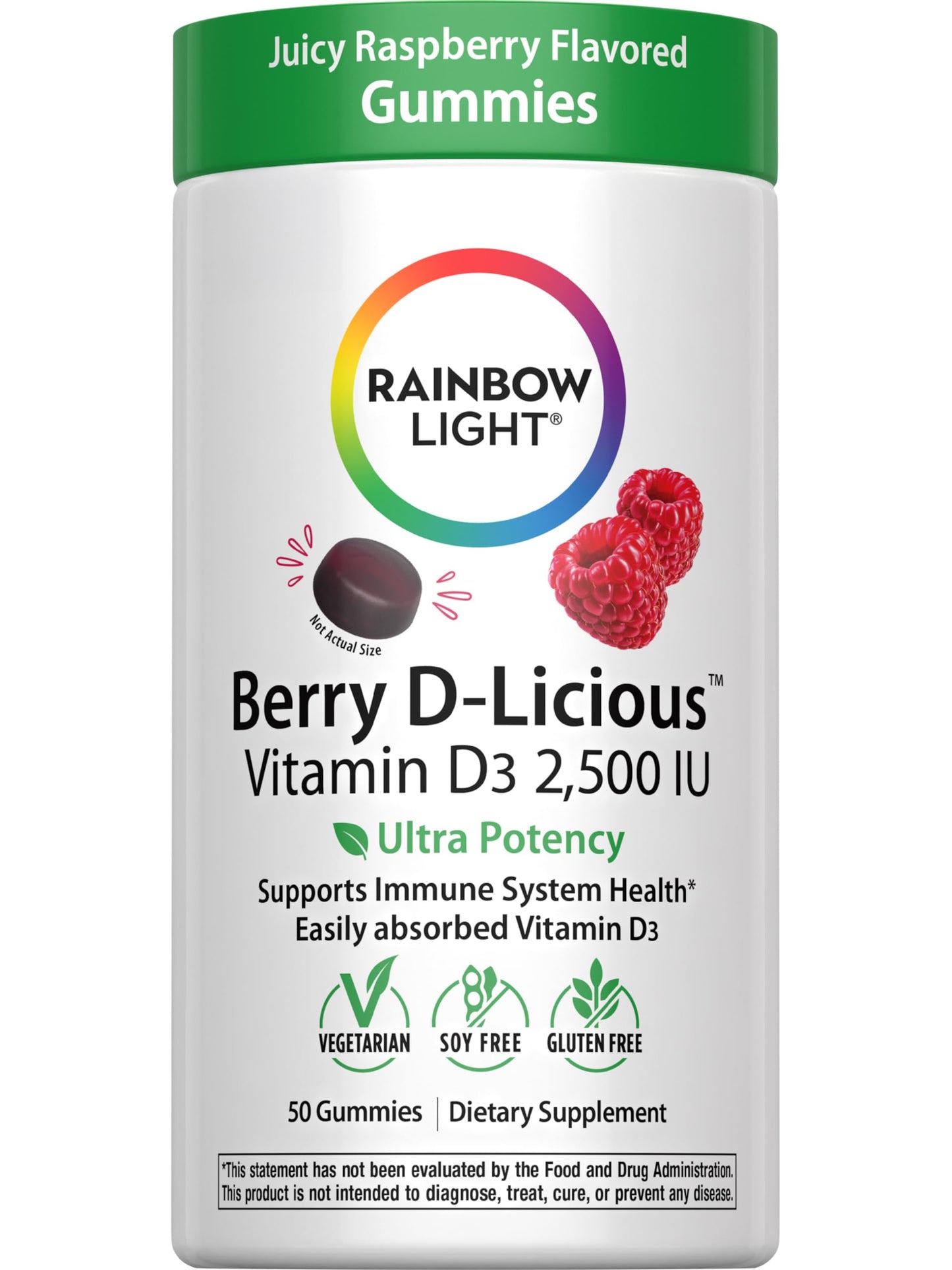 Rainbow Light Berry D-Licious 2,500 IU Vitamin D3 Gummies - Gluten-Free