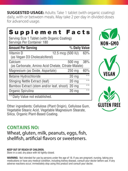 Rainbow Light Calcium with Magnesium and Vitamin D3 Tablets – Bone Health & Teeth Support, Vegetarian & Gluten Free (180 Count)