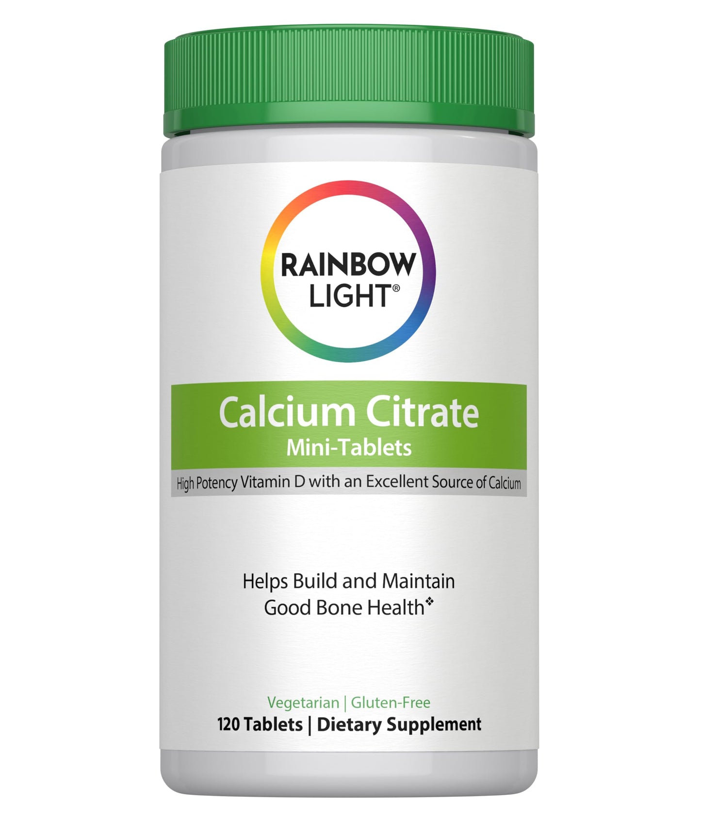 Rainbow Light Calcium Citrate with Vitamin D – High-Potency Bone Health (120 Count)