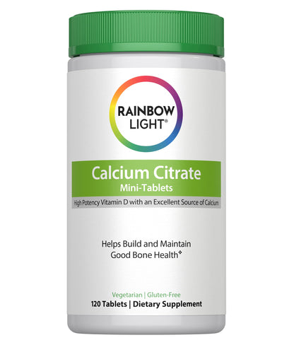 Rainbow Light Calcium Citrate with Vitamin D – High-Potency Bone Health (120 Count)