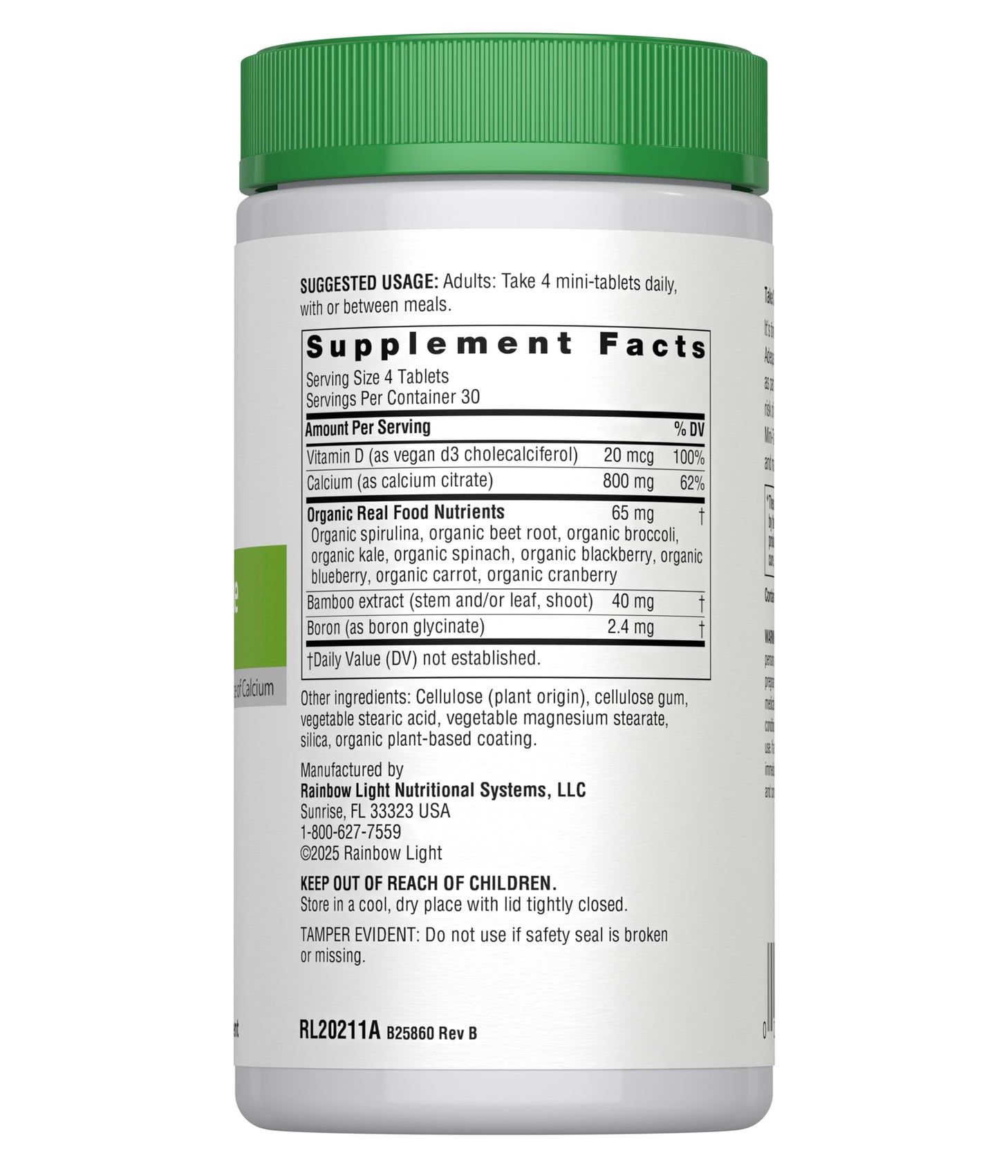 Rainbow Light Calcium Citrate with Vitamin D – High-Potency Bone Health (120 Count)