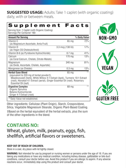 Rainbow Light Magnesium Calcium + Food Based Tablets – 180 Tablets | Magnesium 2:1 with Vitamin D & Spirulina