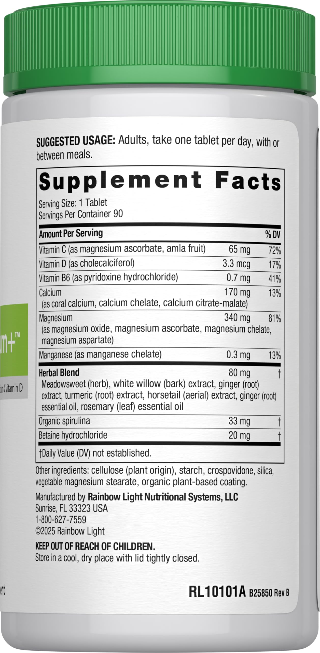 Rainbow Light Magnesium Calcium Plus 90-Count | Supports Muscle Comfort & Bone Health