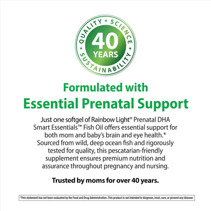 Rainbow Light Prenatal DHA Smart Essentials - Omega-3 60 Softgels