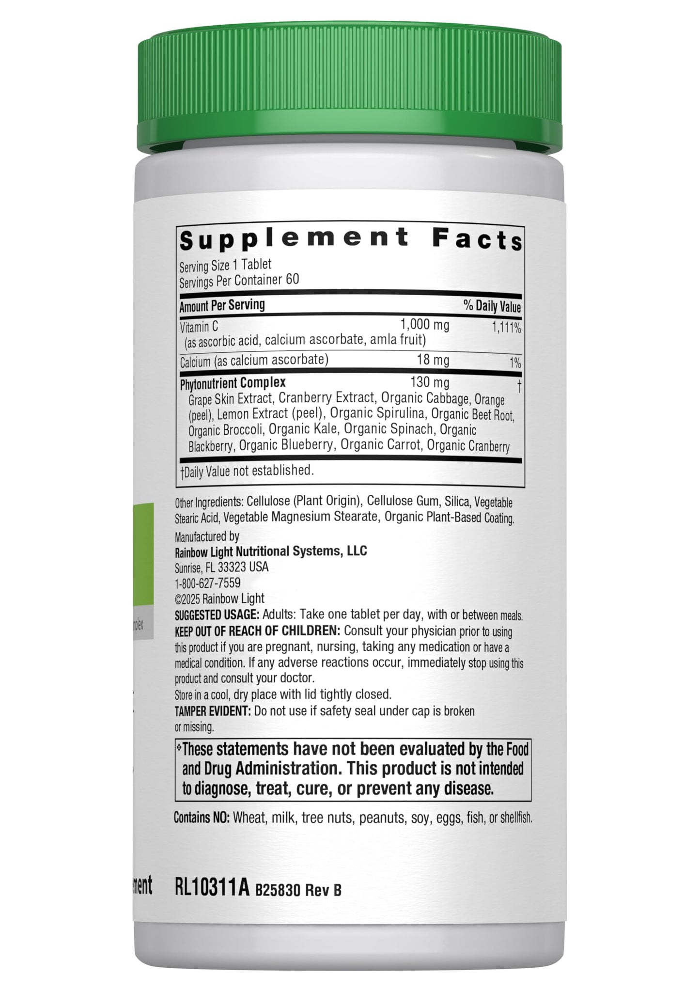 Rainbow Light Super C 1000 mg – Vitamin C Supplement (60-Count)