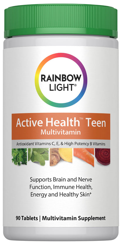 Rainbow Light Multivitamin for Teens - Fruit Punch (90 Tablets) | Gluten Free, Vegetarian