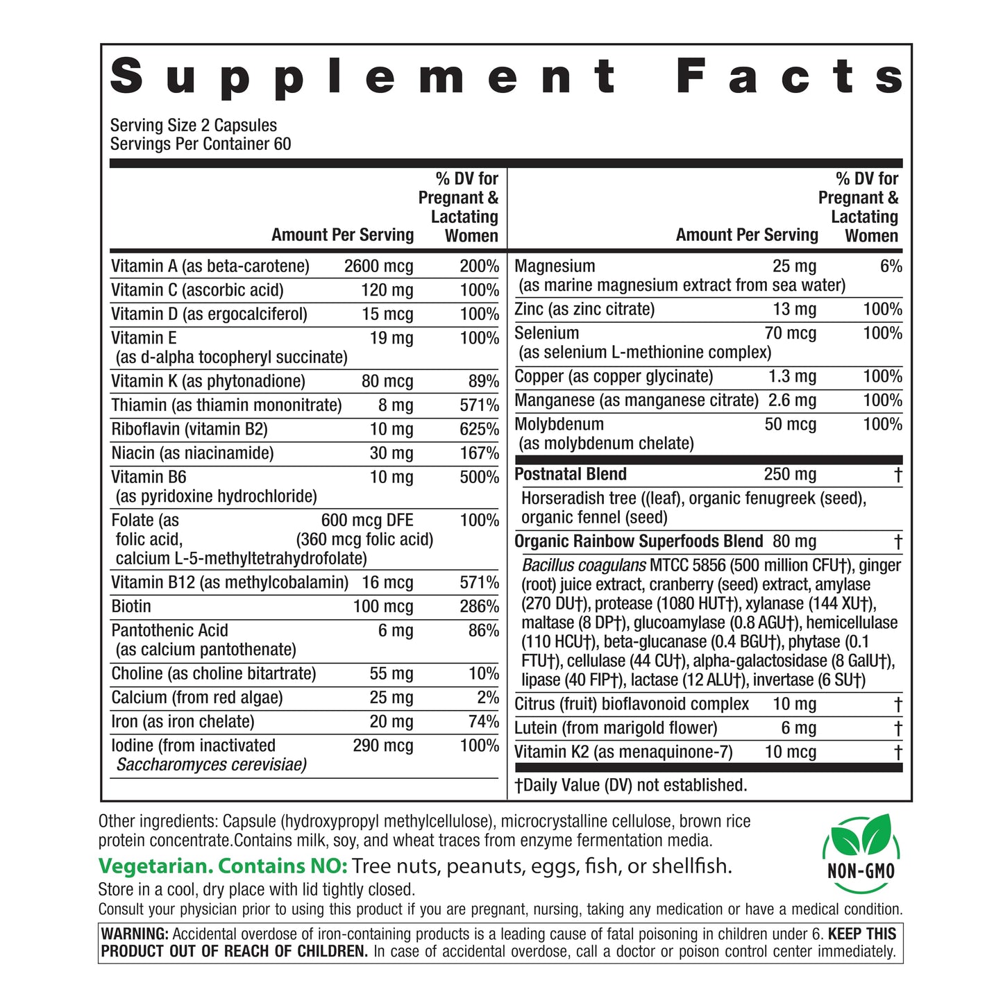 Rainbow Light Vibrance Postnatal Multivitamin for Women – 120 Capsules