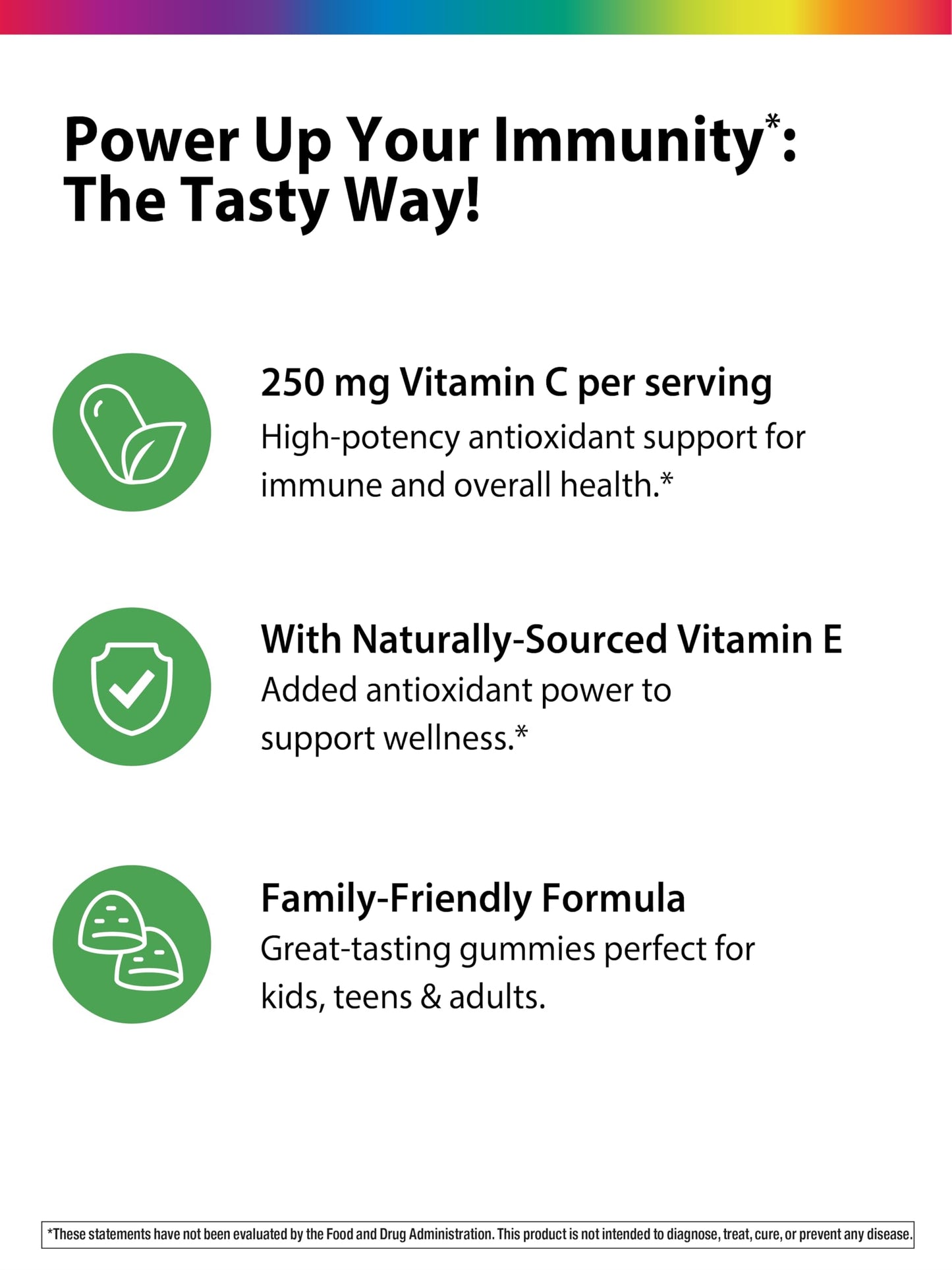 Rainbow Light Vitamin C Gummies with Vitamin E – 90 Count | Immune Support for Adults & Kids | Tangy Orange