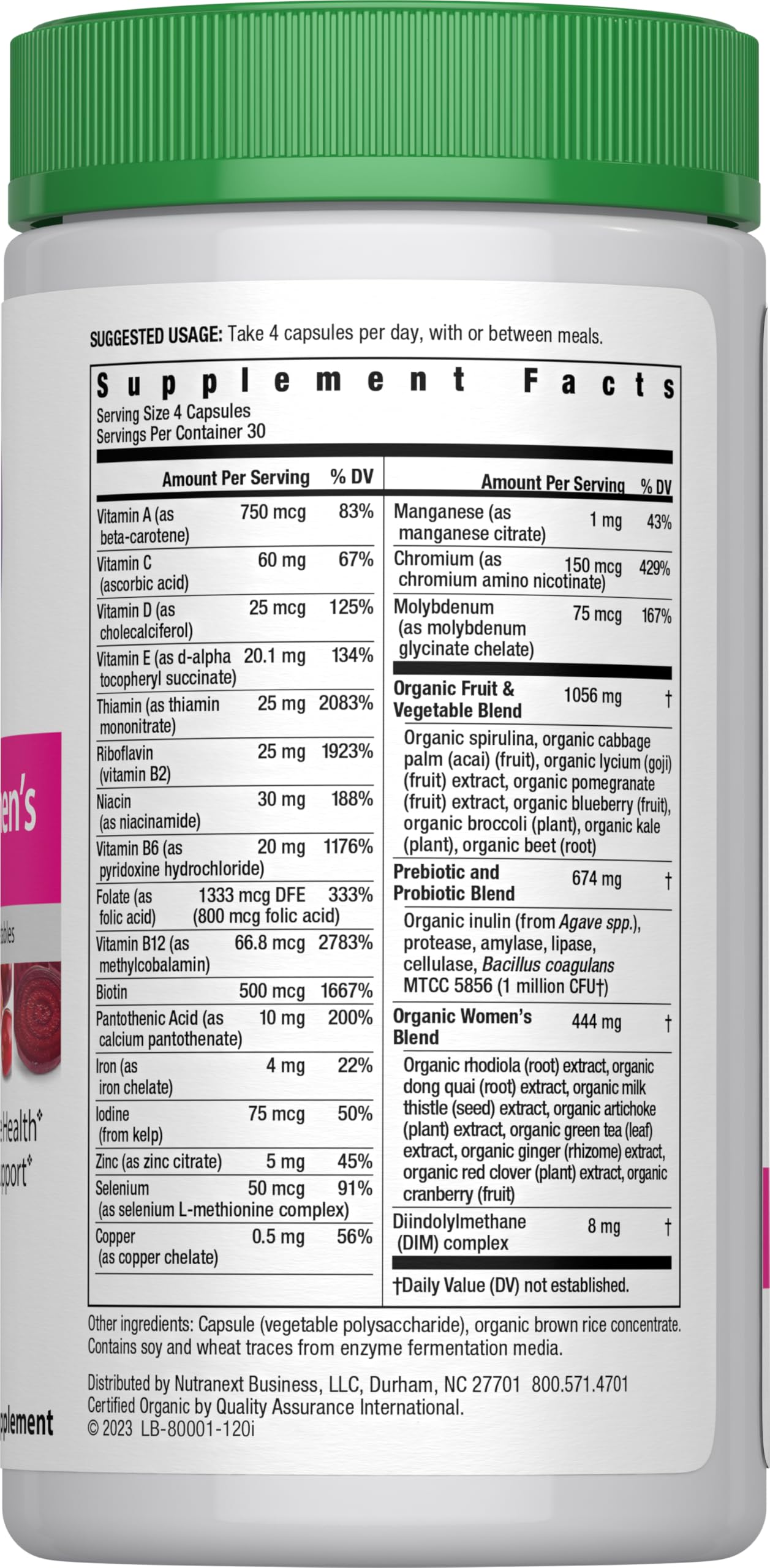 Rainbow Light Women’s Multivitamin – 120 Vegetarian Capsules | Organic & Non-GMO