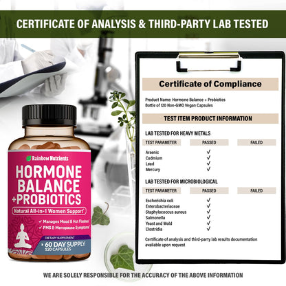 Rainbow Nutrients Hormone Balance + Probiotics for Women | Menopause Support