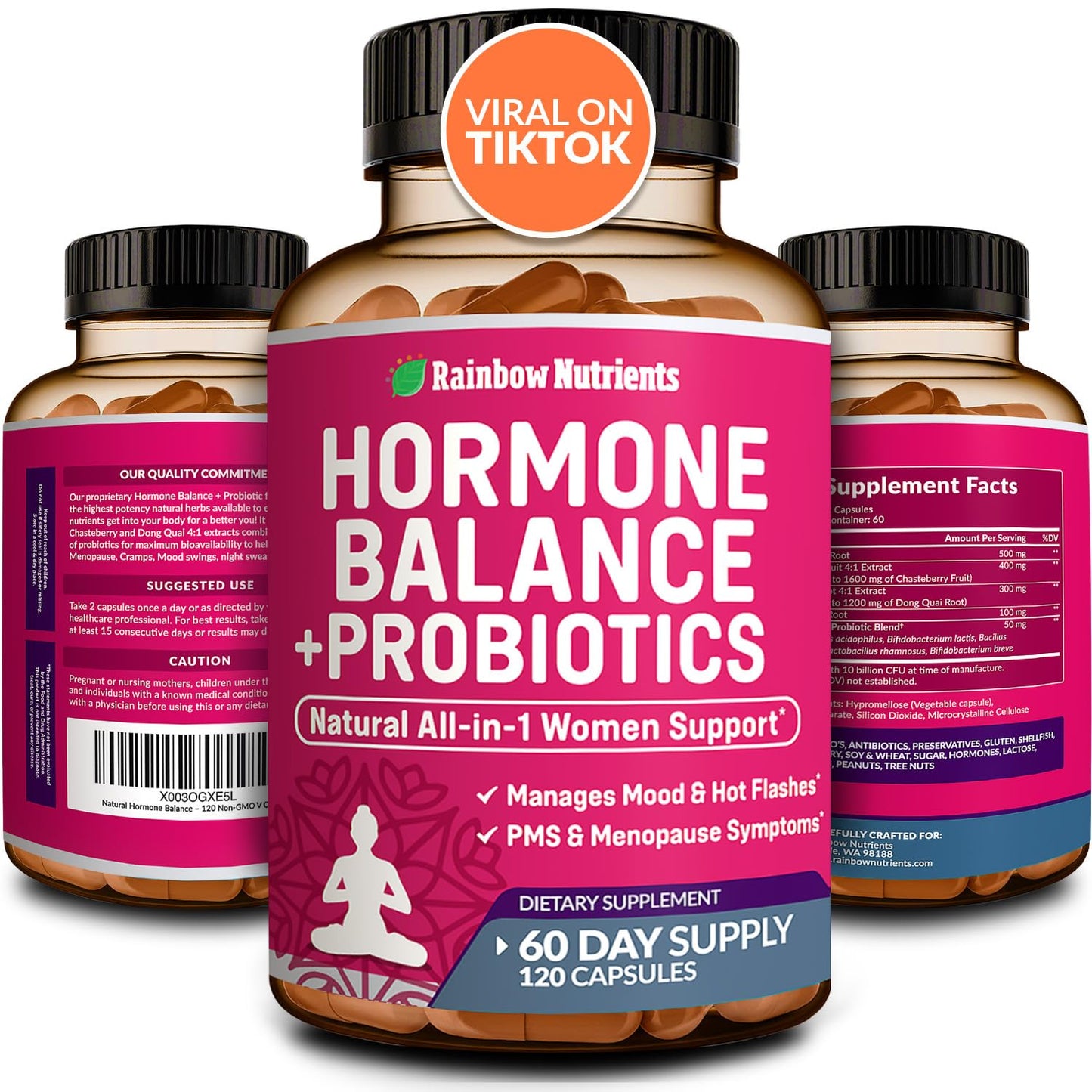 Rainbow Nutrients Hormone Balance + Probiotics for Women | Menopause Support