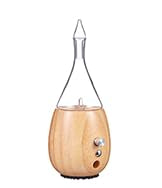 Organic Aromas Raindrop 2.0 Aromatherapy Diffuser - Waterless Glass Nebulizer, Auto-Off, BPA Free, Lightwood