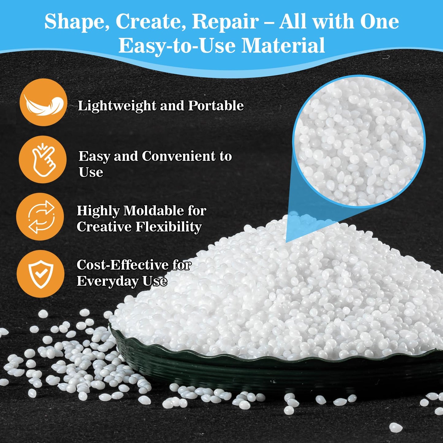 Rainflow 10.9oz Thermoplastic Beads for Teeth Fitting – DIY Whitening Kit