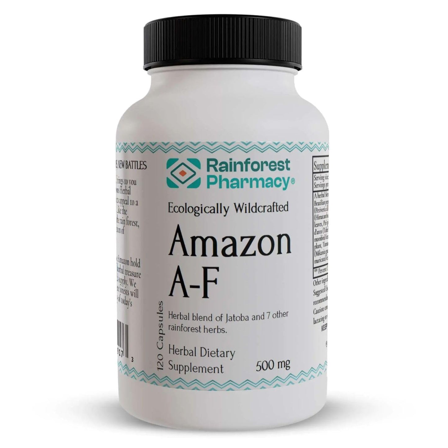 Rainforest Pharmacy Amazon A-F Herbal Supplement – 120 Veg Capsules, 500 mg | Jatoba, Pau D'Arco, Anamu, Graviola