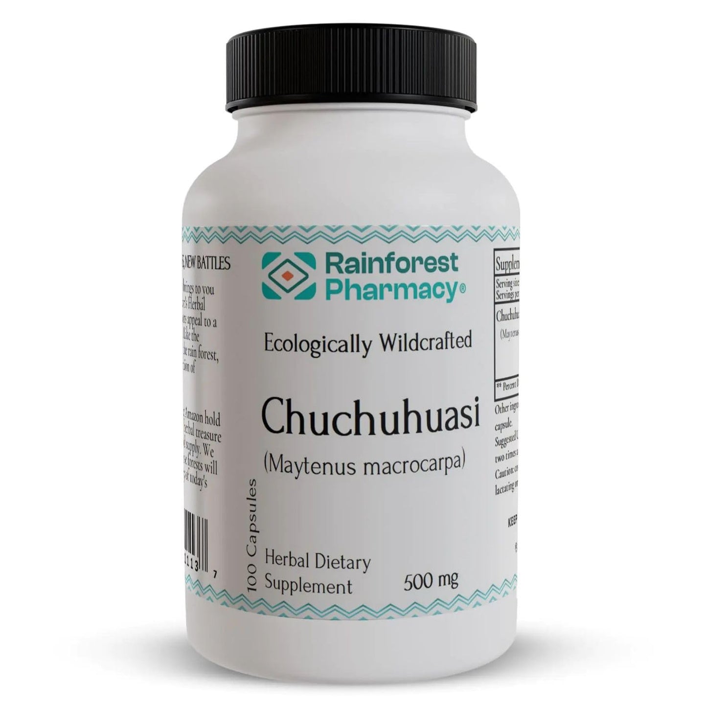 Rainforest Pharmacy Chuchuhuasi – 100 Veg Capsules (500mg), Non-GMO, Sustainably Wildcrafted Amazon Bark