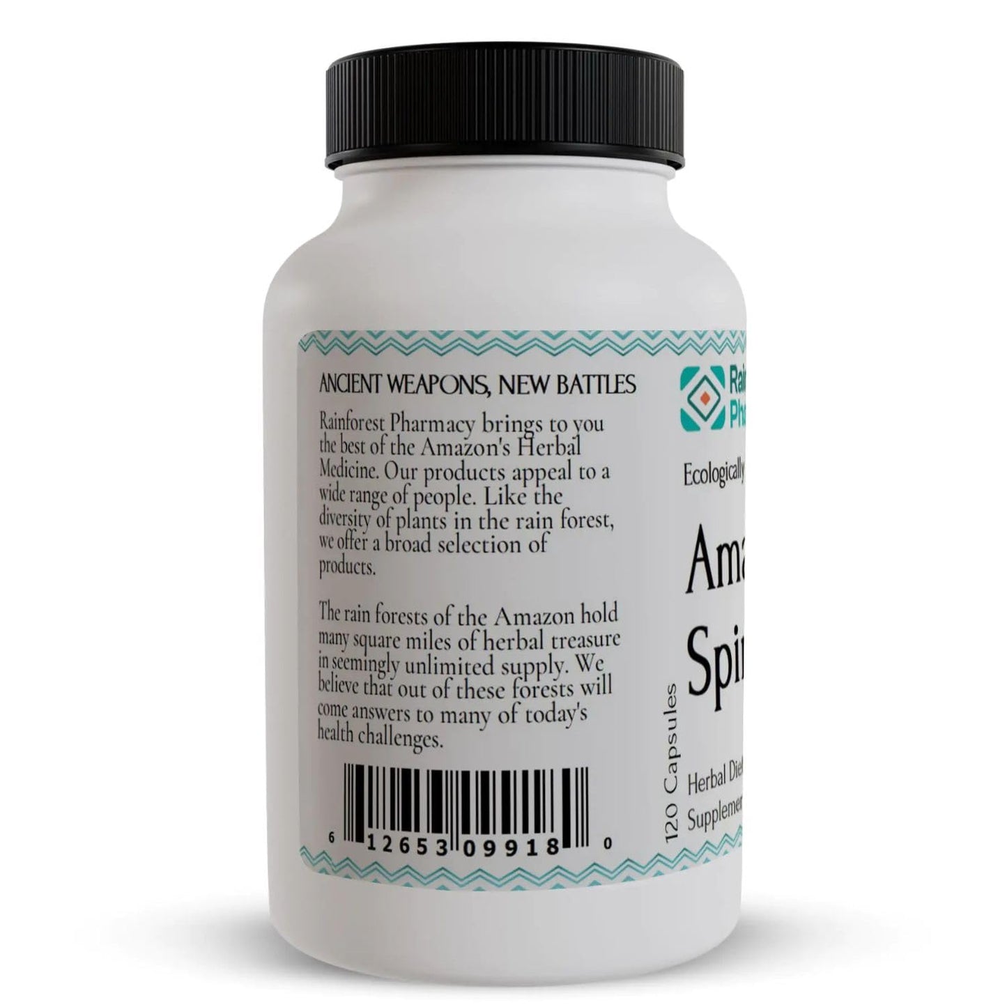 Rainforest Pharmacy Spiro Natural Herbal Supplement - 120 Vegetarian Capsules (500 mg) - Wildcrafted Amazonian Herbs - Non-GMO