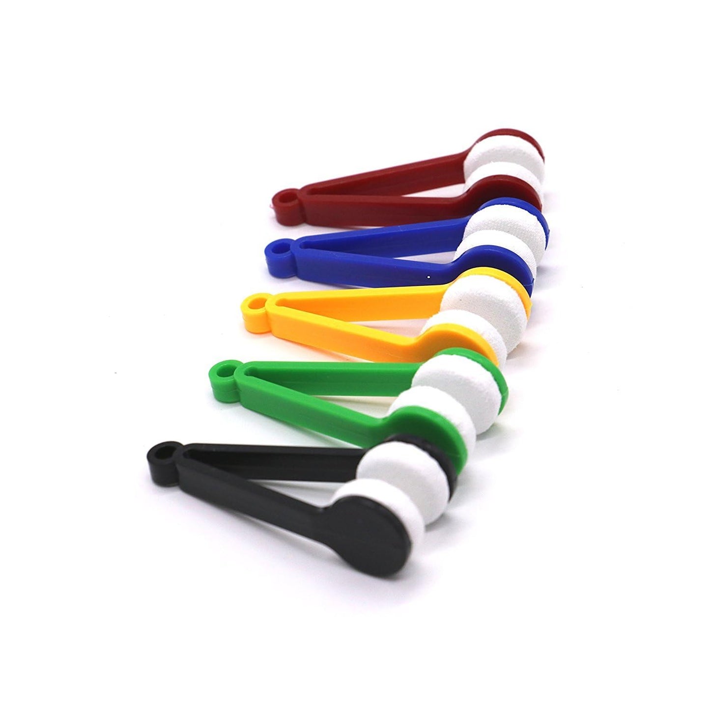 12 Pcs Mini Microfiber Glasses Cleaner Brushes – 7cm Handle, Random Color