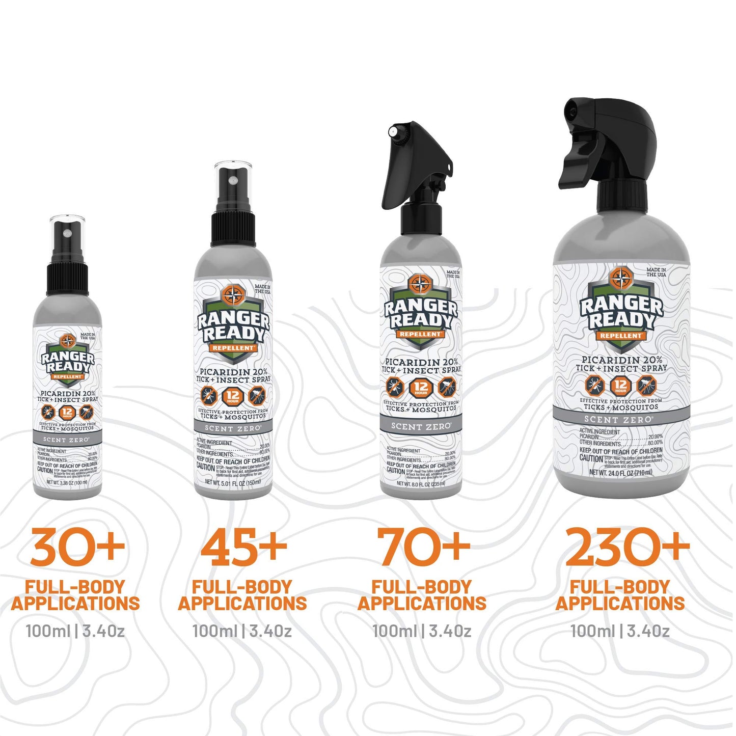 Ranger Ready Picaridin Insect Repellent Spray with Scent Zero – 5 oz (Pack of 1) for Tick & Mosquito Protection