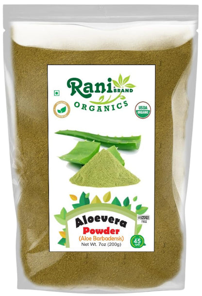 Rani Organic Aloe Vera Powder (Aloe Barbadensis) 7oz/200g – USDA Organic, Kosher, Non-GMO, Gluten Friendly