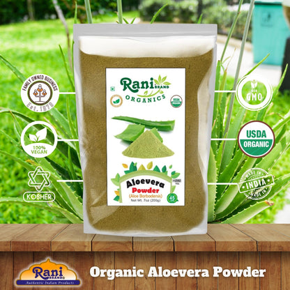 Rani Organic Aloe Vera Powder (Aloe Barbadensis) 7oz/200g – USDA Organic, Kosher, Non-GMO, Gluten Friendly