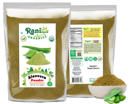 Rani Organic Aloe Vera Powder (Aloe Barbadensis) 7oz/200g – USDA Organic, Kosher, Non-GMO, Gluten Friendly