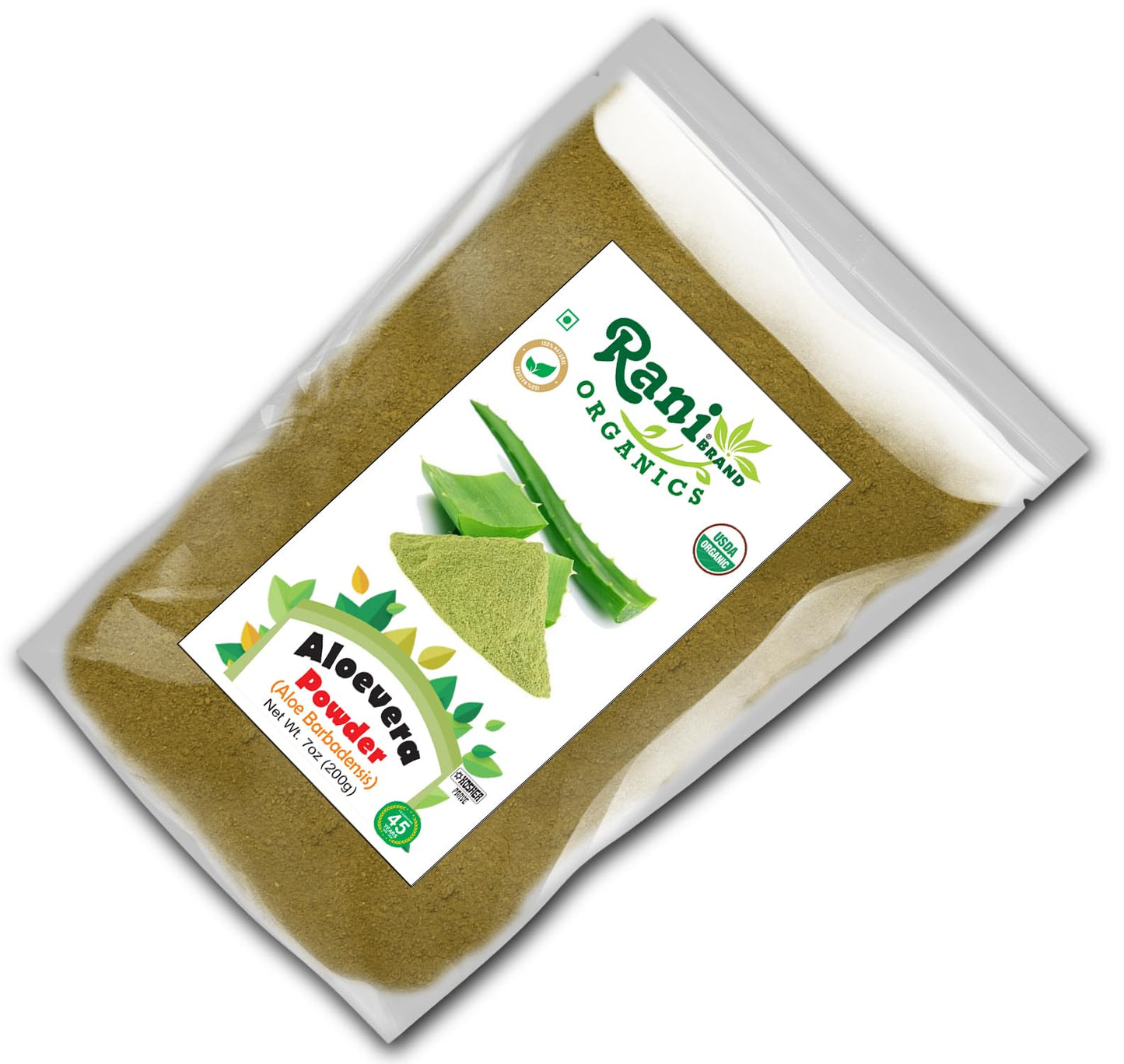Rani Organic Aloe Vera Powder (Aloe Barbadensis) 7oz/200g – USDA Organic, Kosher, Non-GMO, Gluten Friendly