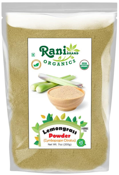 Rani Organic Lemongrass Powder (7oz/200g) – USDA Organic, Kosher, Gluten Free