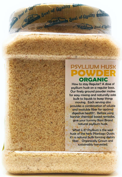 Rani Organics Psyllium Whole Husk Powder (Isabgol) – USDA Organic Dietary Fiber, 9.8oz Jar