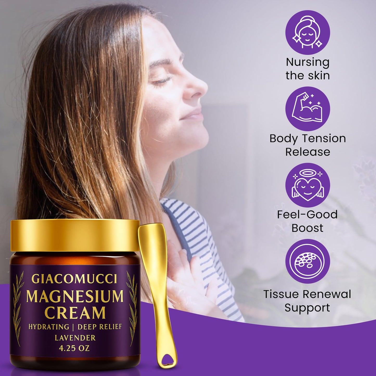 Magnesium Cream for Nighttime Relief - Magnesium Chloride Body Balm - Sleep Support