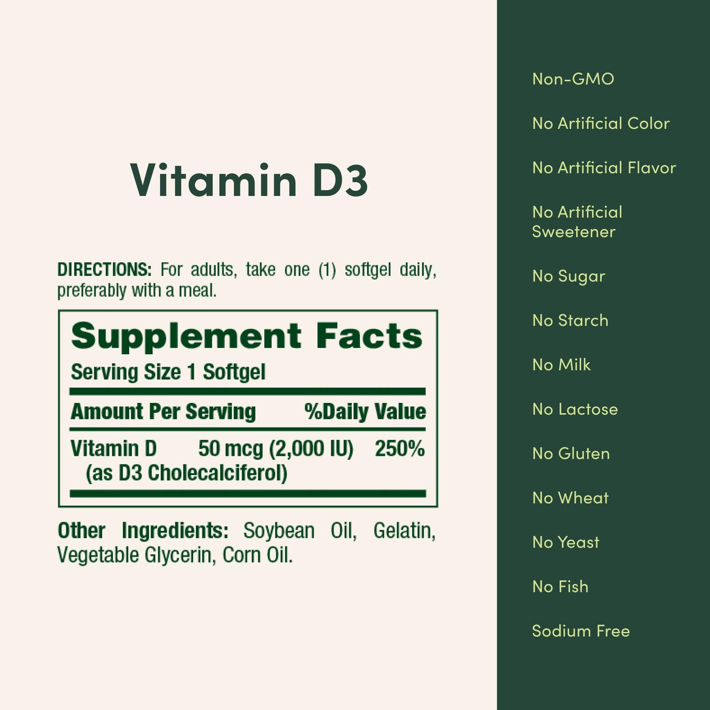 Nature's Bounty Vitamin D3 2000 IU | Immune & Bone Health | 350 Softgels