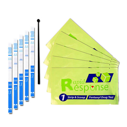 Rapid Response 2.0 Fentanyl Test Strips – 5 Pack | Micro Scoop, 5-Minute Results | Harm Reduction