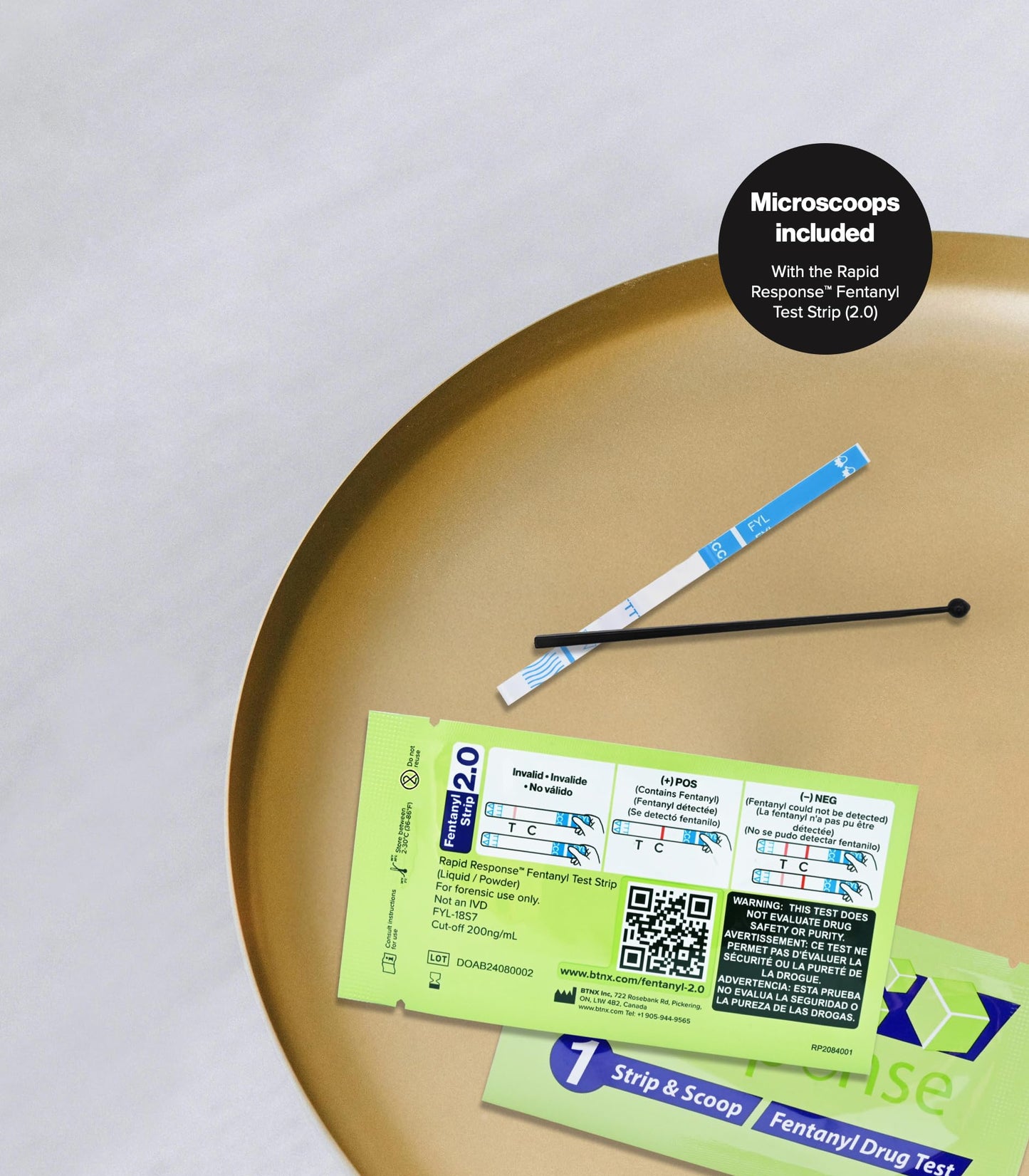 Rapid Response 2.0 Fentanyl Test Strips – 5 Pack | Micro Scoop, 5-Minute Results | Harm Reduction