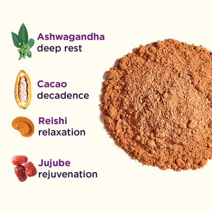 Rasa Deep Dream Cacao – Adaptogenic Sleep Blend | Vegan, Gluten Free with Reishi + Ashwagandha + Jujube (6.77 oz / 24 Servings)