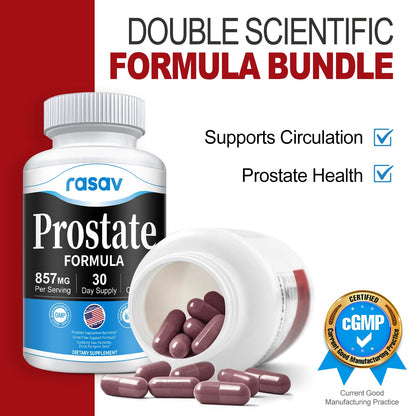 Rasav Prostate & Beetroot Bundle for Men – Saw Palmetto, Pygeum, Beetroot (60 Capsules each)